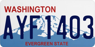 WA license plate AYF1403
