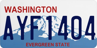 WA license plate AYF1404