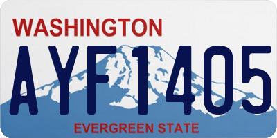 WA license plate AYF1405