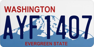 WA license plate AYF1407