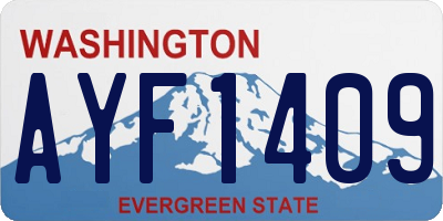 WA license plate AYF1409