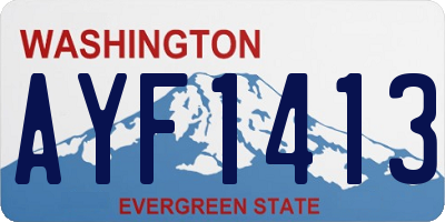 WA license plate AYF1413