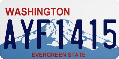 WA license plate AYF1415