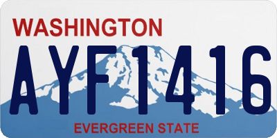 WA license plate AYF1416