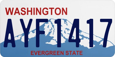 WA license plate AYF1417