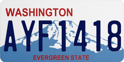 WA license plate AYF1418