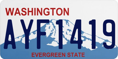 WA license plate AYF1419