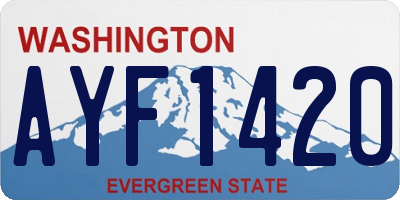 WA license plate AYF1420