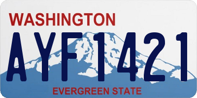 WA license plate AYF1421