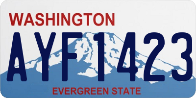 WA license plate AYF1423