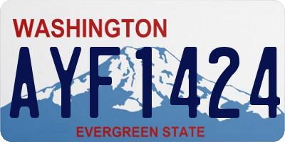 WA license plate AYF1424