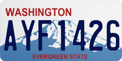 WA license plate AYF1426