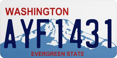 WA license plate AYF1431