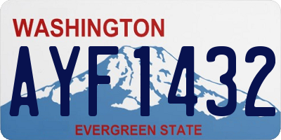 WA license plate AYF1432