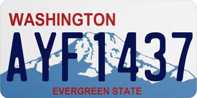 WA license plate AYF1437