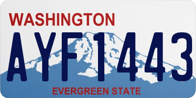 WA license plate AYF1443