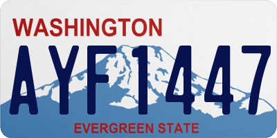 WA license plate AYF1447