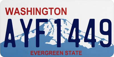 WA license plate AYF1449