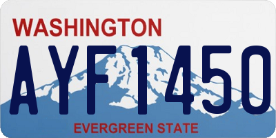 WA license plate AYF1450