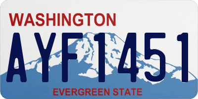WA license plate AYF1451