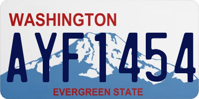 WA license plate AYF1454