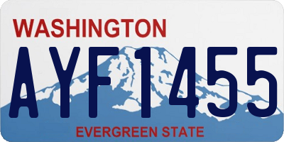 WA license plate AYF1455