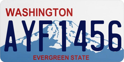 WA license plate AYF1456