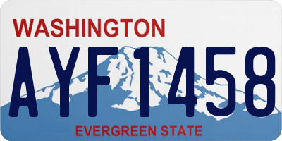 WA license plate AYF1458