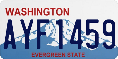 WA license plate AYF1459