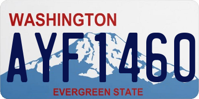 WA license plate AYF1460