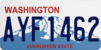 WA license plate AYF1462