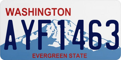 WA license plate AYF1463