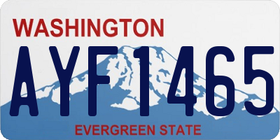 WA license plate AYF1465
