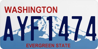 WA license plate AYF1474
