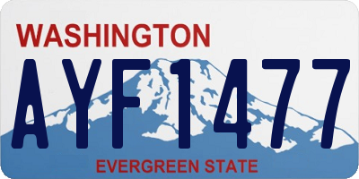 WA license plate AYF1477