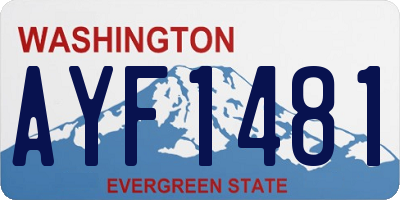 WA license plate AYF1481