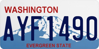WA license plate AYF1490