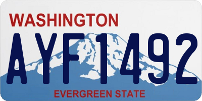 WA license plate AYF1492