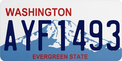 WA license plate AYF1493