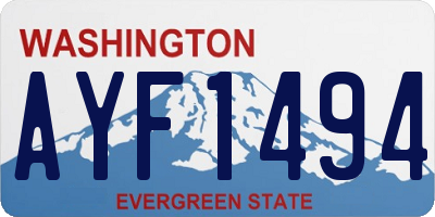 WA license plate AYF1494