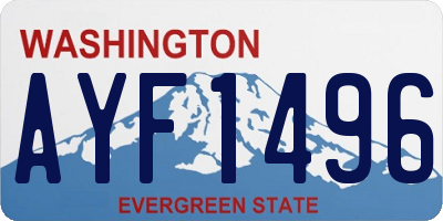 WA license plate AYF1496