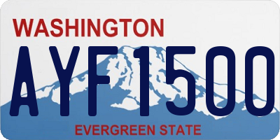 WA license plate AYF1500