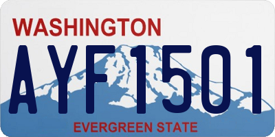 WA license plate AYF1501