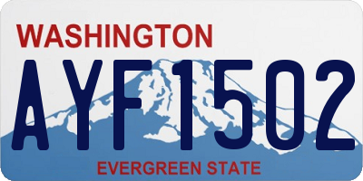 WA license plate AYF1502