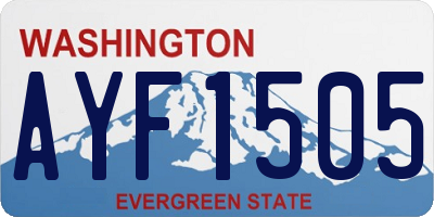 WA license plate AYF1505