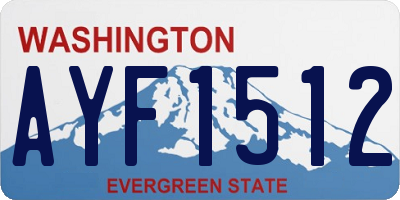 WA license plate AYF1512