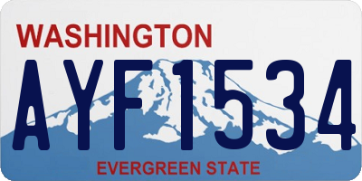 WA license plate AYF1534