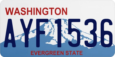 WA license plate AYF1536