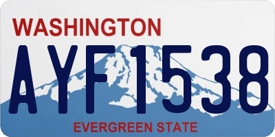 WA license plate AYF1538
