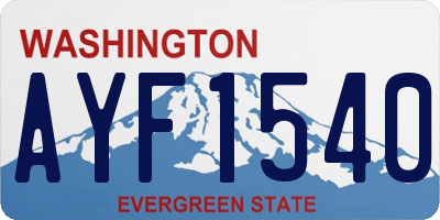 WA license plate AYF1540